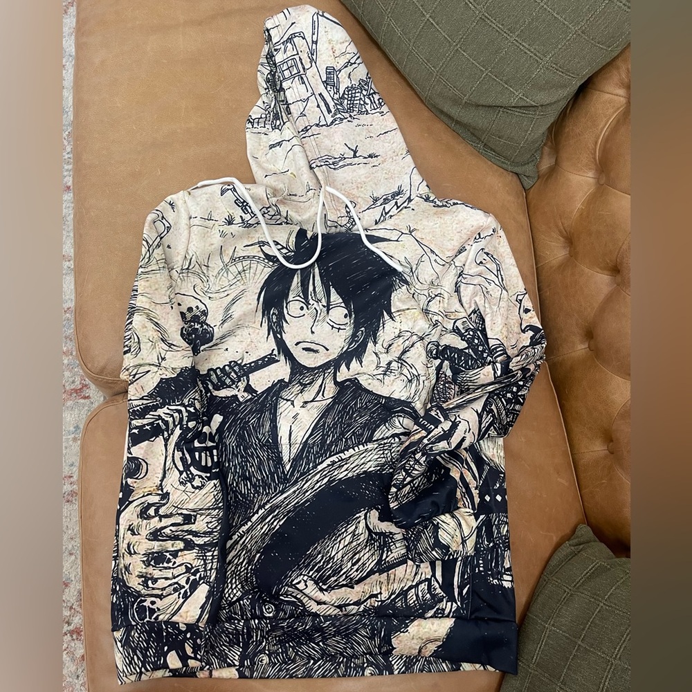 One Piece Anime Hoodie: Luffy Vintage Hoodie (Brand New - Never Worn)